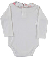 Body cu maneca lunga, Iepuras, bumbac, alb